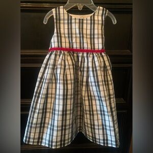 Chic Kids Plaid Dress with Red Detail